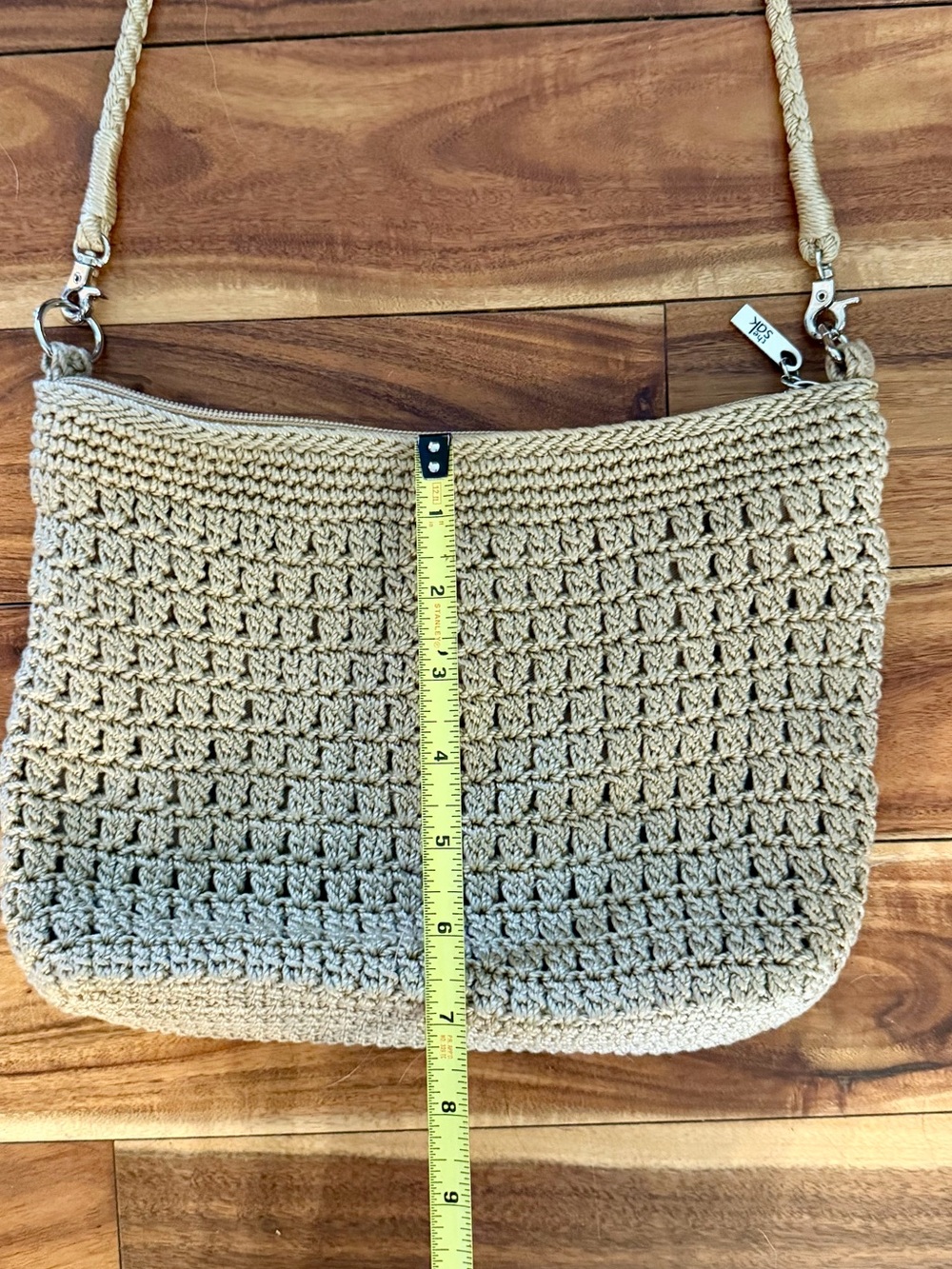 The Sak Beige Crochet Shoulder Bag Crossbody Neutral Boho - Picture 8 of 10